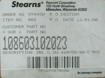 NEW STEARNS 108603102023 BRAKE CLUTCH 460V