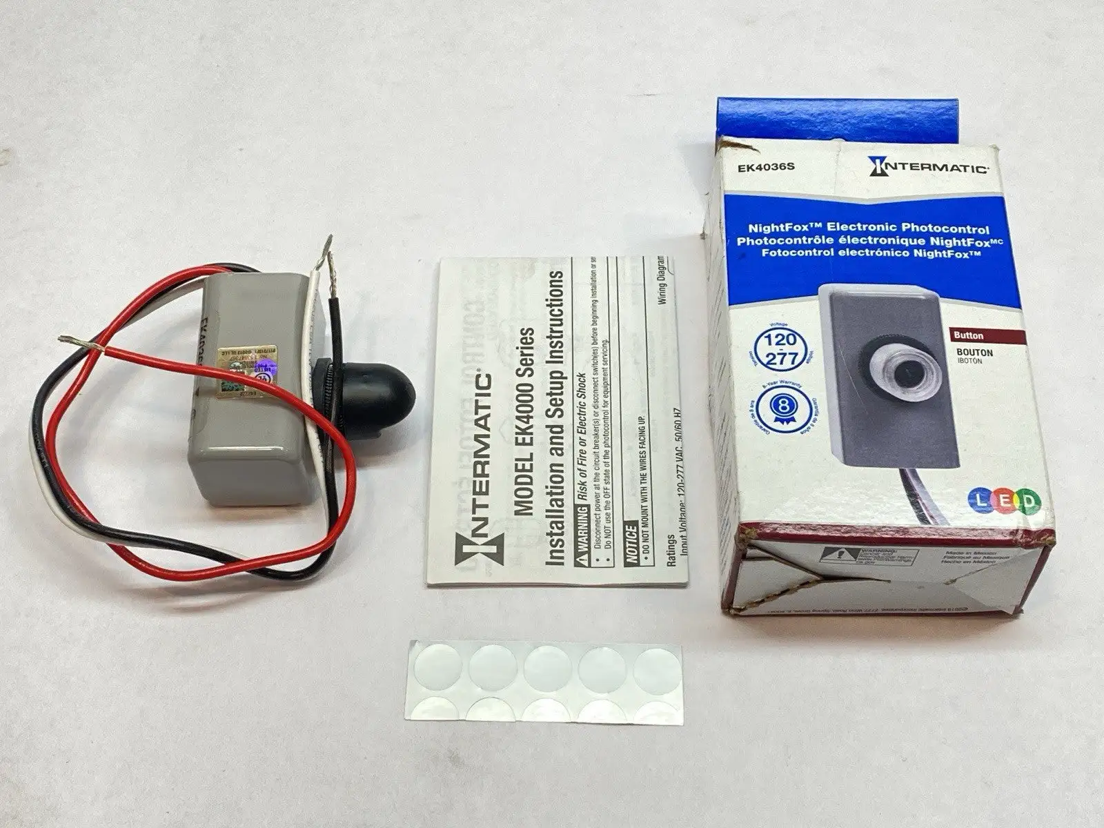 USED INTERMATIC NIGHTFOX PREMIUM BUTTON MOUNT ELECTRONIC PHOTOCONTROL 120V