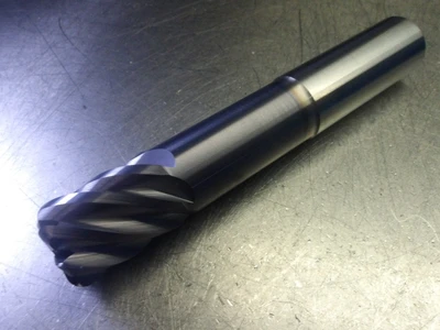 Kyocera/SGS 1" 6 Flute Carbide Long Reach Endmill 1" Shank .190"R 35190 (LOC3649)