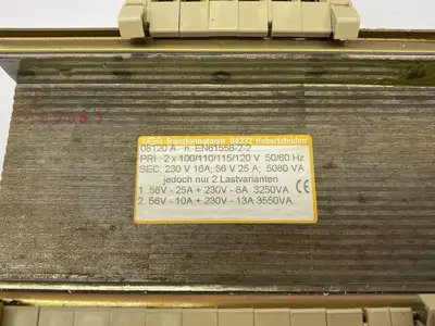 Used Schmidbauer Transformer Pri: 2x 100/110/115/120V Sec: 230V 16A; 56V 25A Transformers Michigan US | Maverick Industrial Sales #1391643