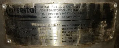 SPX Seital SE 05 BDX-EXM manual clean separator, SS.