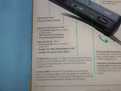 APC SurgeArrest P8U2 8-Oulet Surge Protector - NEW IN BOX