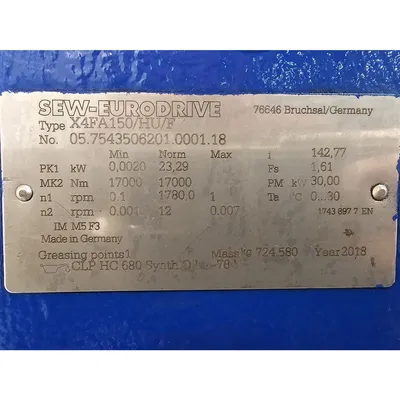 USED SEW EURODRIVE TYPE X4FA150/HU/F