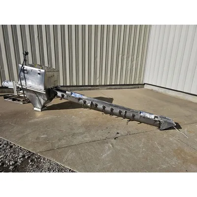Used Sanitary Food Grade Stainless Steel Screw Conveyor Auger Feeder 131" long
