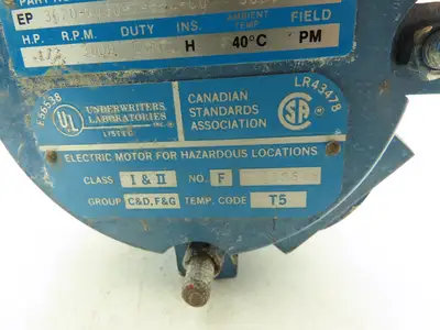 Pacific Scientific 3620-4460-7-56C-CU 90V DC Motor 1/3Hp 3000rpm Explosion Proof