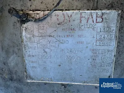 USED Alloy Fabricators 2,500 Gal Alloy Fab Kettle, 304 S/S, 5/100#