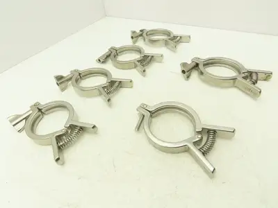 SCC 13MHHMQ-250 Sanitary Squeeze Clamp 2.5" Pipe For 3.2" Flange Lot of 6