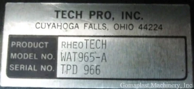 Used _UNKNOWN_ RHEOTECH RHEOMETER  WAT965-A Rheometers Ohio US | Gomaplast Machinery, Inc. #1275961