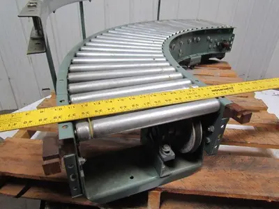 Hytrol 90 degreex15" Power corner slaved 1-3/8"dia rollers 6-1/2" frame