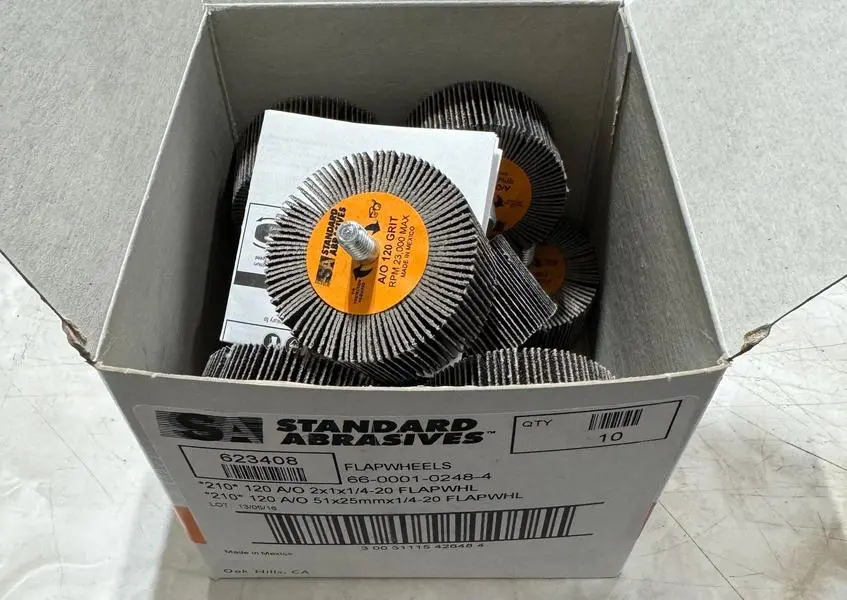 Standard Abrasives 2" x 1" x 1/4-20 Small Flap Wheels 120 Grit Aluminum Oxide 10pk