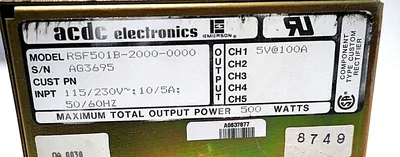 REPAIRED EMERSON RSF501B-2000-0000 POWER SUPPLY RSF501B20000000
