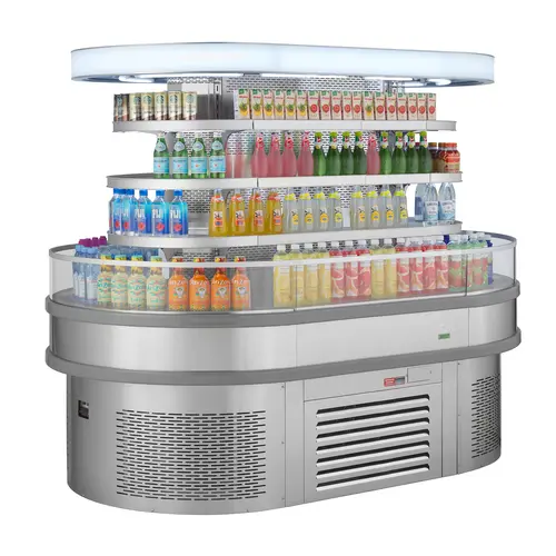 Turbo Air TIOM-36RSRS-N 48" Vertical Island Open Air Cooler w/ (4) Levels, 220v/1ph