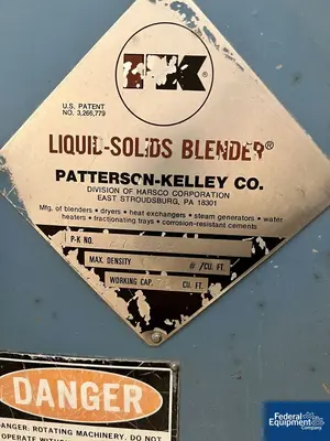 USED Patterson-Kelley 75 Cu Ft P-K Twin Shell Blender, S/S