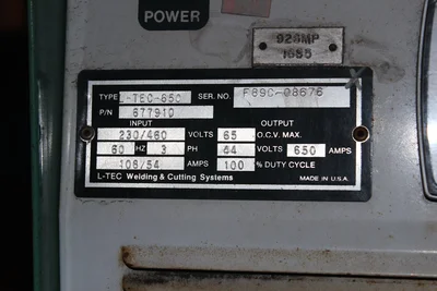 L-Tec 650 Welder/Cutter