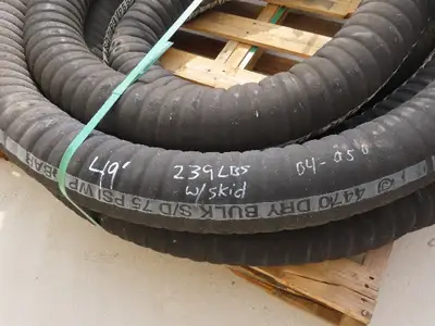 Jason 4470 Dry Bulk Material Suction Hose 4" ID x 49' Gum Rubber 75 PSI