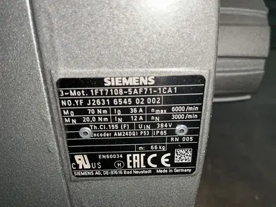 Used SIEMENS 1FT71085AF711CA1 Motors (misc) Ohio US | HGR 24 #1352704