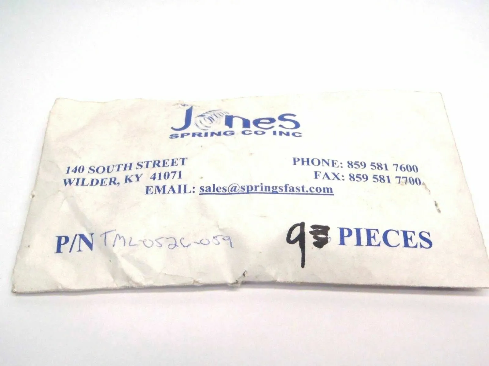 USED JONES SPRING CO GRAY SPRING 1/2" X 1/2"