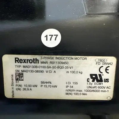 Rexroth R911309450 Servo Induction Motor MAD130B-0100-SA-S0-BQ0-35-V1 #HP104