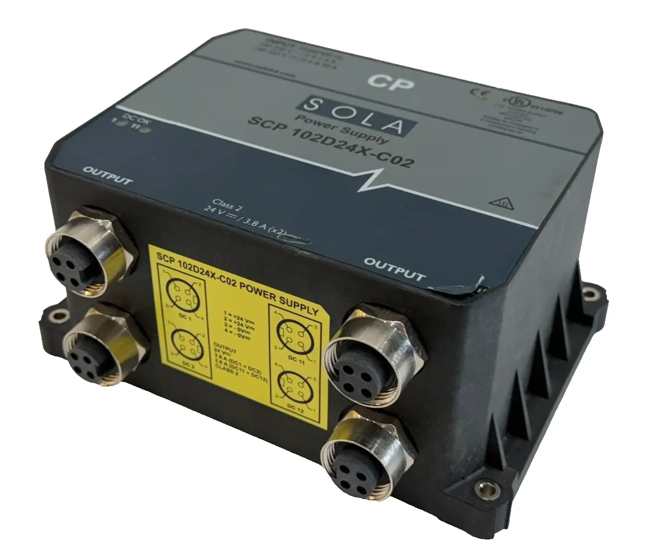 USED SOLA SCP102D24X-C02 POWER SUPPLY 50/60/400HZ SCP102D24XC02