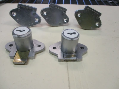 Used Brass Drawer Dead Bolt w/2 keys (Qty 5)