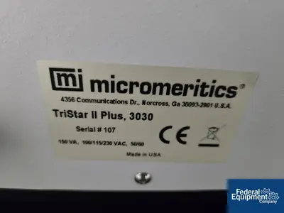 USED Micromeritics Micromeritics Tristar II Plus surface area and porosity analyzer, Model 3030