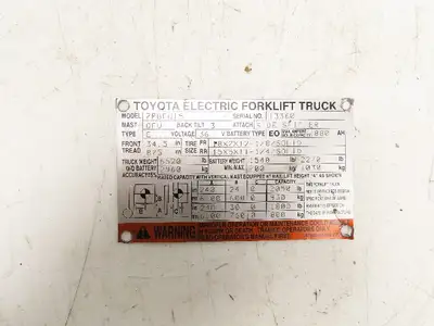 Toyota 24320-10922-71 Electric Forklift 7FBEU15 Contactor Panel Assembly 36V