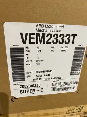 NEW ABB BALDOR RELIANCE SUPER-E 15HP 1765 RPM 230/460V 3PH FR: 254TC TEFC