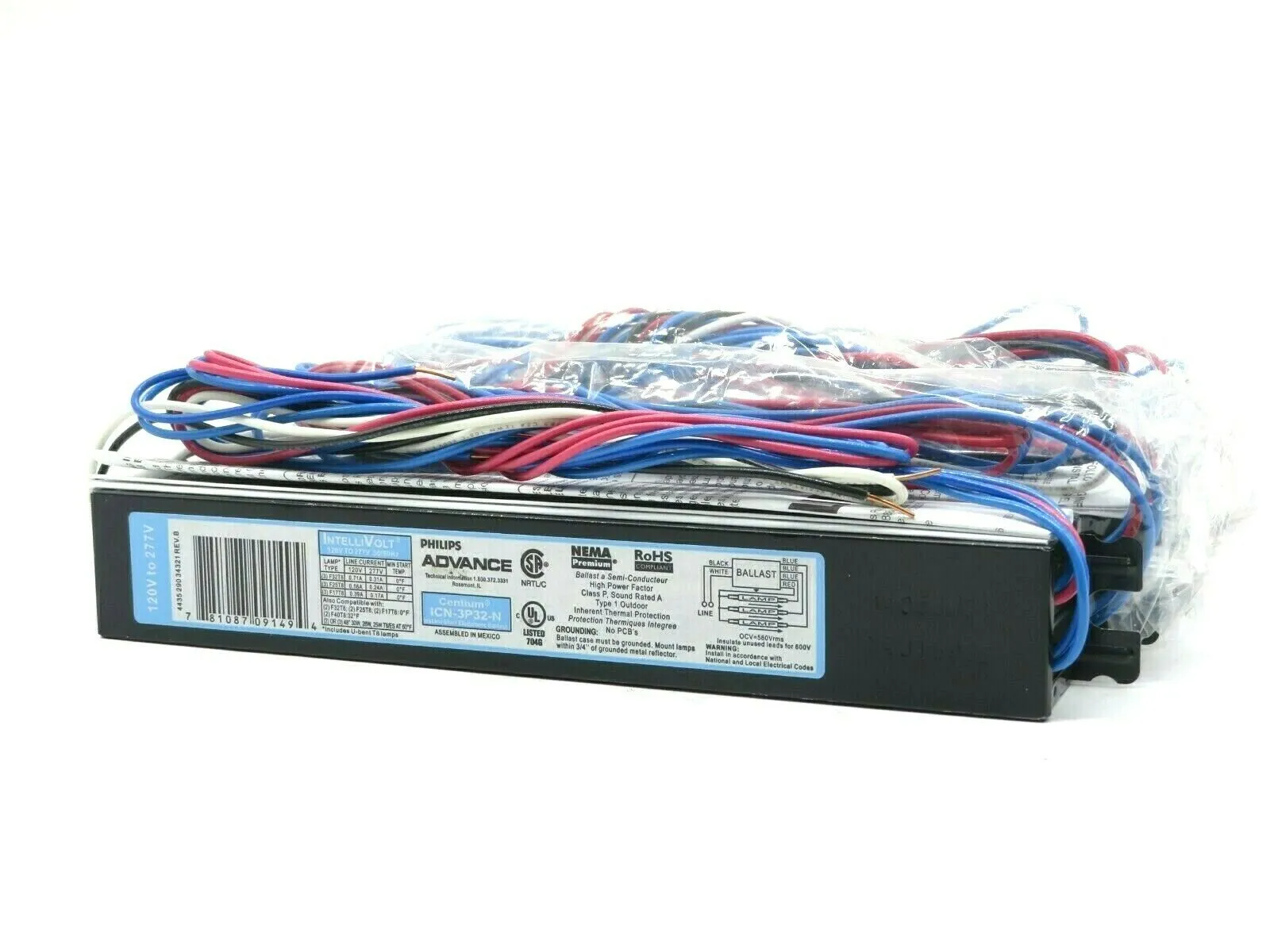 5 NEW PHILIPS ICN-3P32-N BALLAST 50/60HZ 120-277VAC ICN3P32N