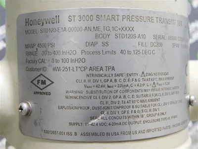 USED HONEYWELL STD120-E1A-00000-AN,ME,TG,1C+XXXX