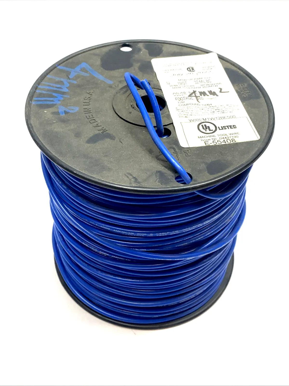 American & Wire E-55408 Pneumatic Tubing 4mm² 500' WIREMTW12BE500 - Used