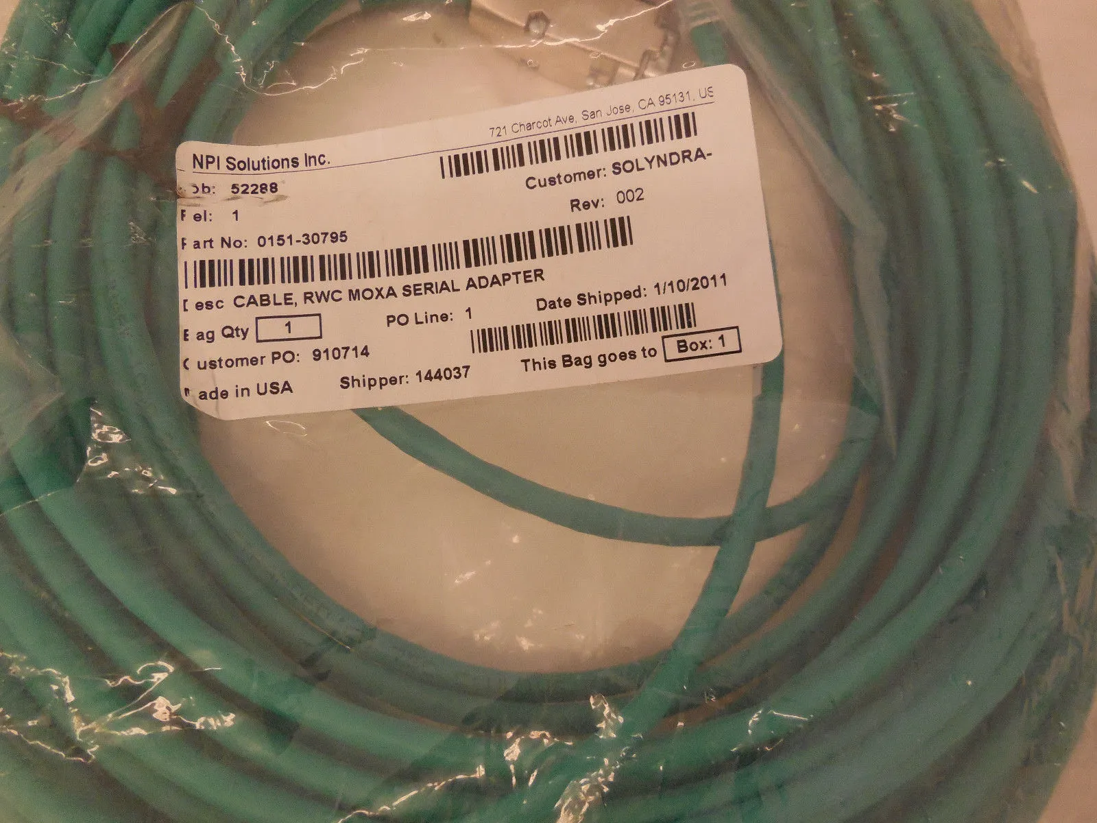 NEW BERK-TEK 0151-30795 CABLE 015130795