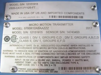 NEW Micro Motion 5700 R12 ABAAZZZ AAAZZTG