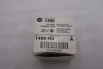 LOT OF 2 - ALLEN-BRADLEY 1490-N9 3/4" NON-METALLIC CONDUIT CONNECTOR STOCK H537A