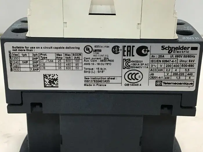 Used TELEMECANIQUE LC1D09 PLC Contactors Michigan US | Ideal Machinery #705195