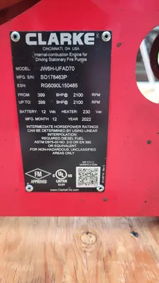 New | in-Stock 2022 CLARKE JW6H-UFAD70 Diesel Engines Georgia US | Atlanta Truck Equipment #1298067