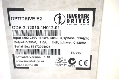 NEW INVERTEK DRIVES ODE2-12010-1H012-01 OPTIDRIVE E2 ODE2120101H01201