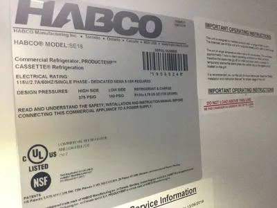 167-0227 Habco SE18 RX 1 Glass Door Self Contained Cooler