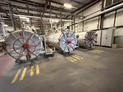 USED 1968 REID BOILER WORKS 60”X 40’ LONG DOUBLE DOOR
