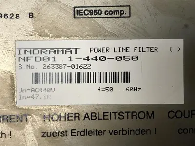 USED INDRAMAT POWER LINE FILTER NF001 1-440-050