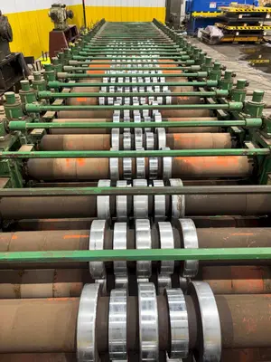 36" HI-RIB (7.2 TYPE) PANEL RAFTED ROLLFORMER LINE;  INCLUDES UNCOILER, ROLLFORMER & FLYING CUTOFF SHEAR: YOBRO #24156