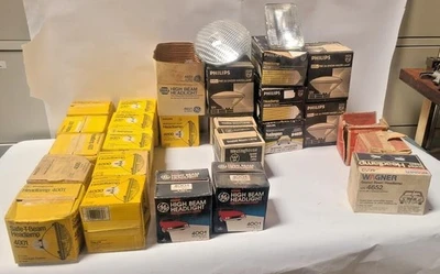 Large Lot of Lamp Light Headlight Headlamp Westinghouse Philips Vintage Car Auto