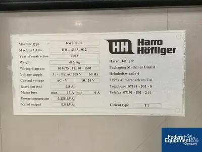 USED Harro Hofliger Harro Hofliger Capsule Checkweigher, Type KWS 12-S