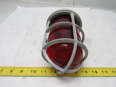 Appleton VU-100 R Alum V51 Guarded Red Globe Fixture Adapter Socket Home Studio