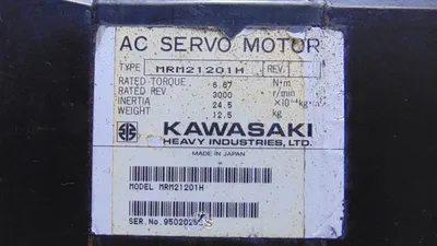 Kawasaki MRM21201H AC Servo Motor 3000 RPM Used