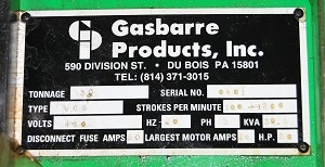 Used GASBARRE VGS High Speed Production Presses New Jersey US | National Machinery Exchange #1498894