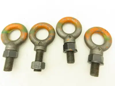 Forged Shoulder Eye Bolt 1"-7 Thread x 3" Shank w/Nut  Lot of 4