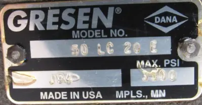 NEW GRESEN 50-LC-20-E HYDRAULIC VALVE 50LC20E