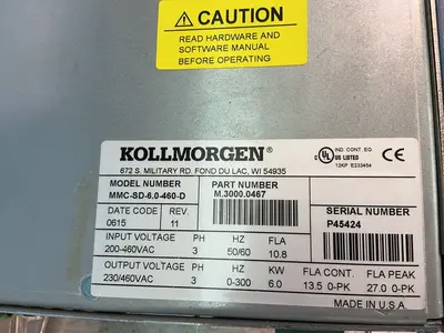 Used KOLLMORGEN MMCSD6.0460D Servo Drives Ohio US | HGR 24 #1330265