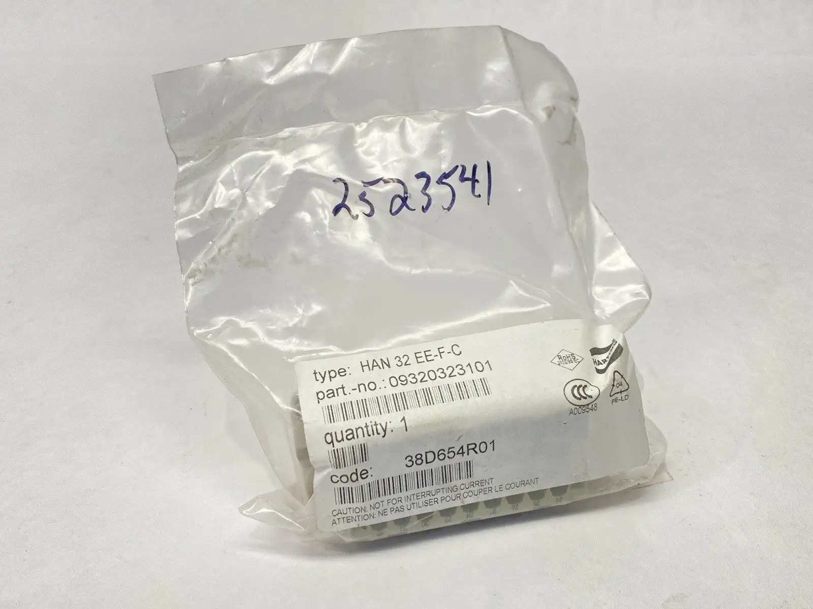 NEW HARTING HEAVY-DUTY CONNECTOR 32 POSITION FEMALE HAN 32 EE-F-C