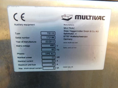 USED MULTIVAC DRYER TE 115